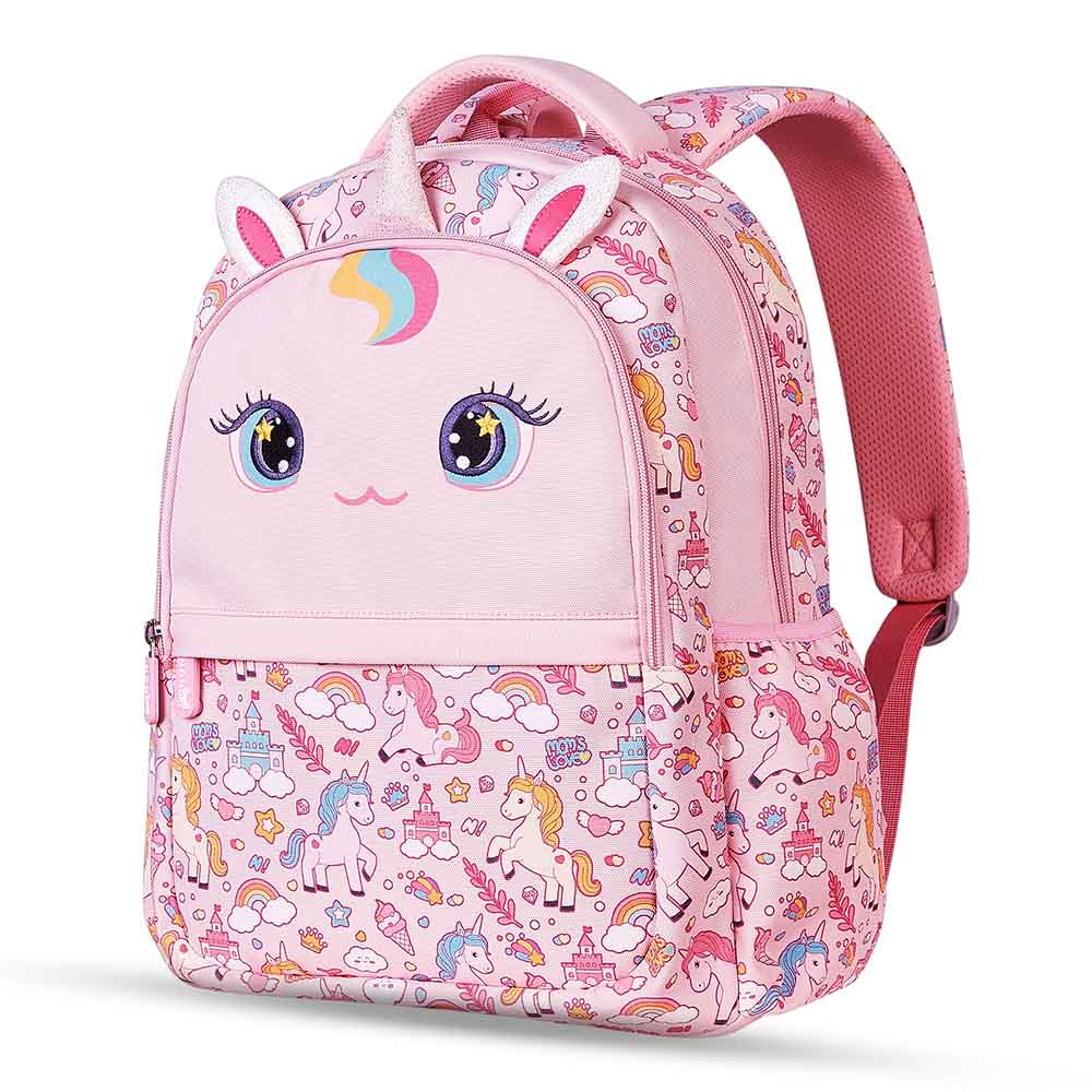 Nohoo - Unicorn School Backpack With Pencil Case - Pink - 16-inch