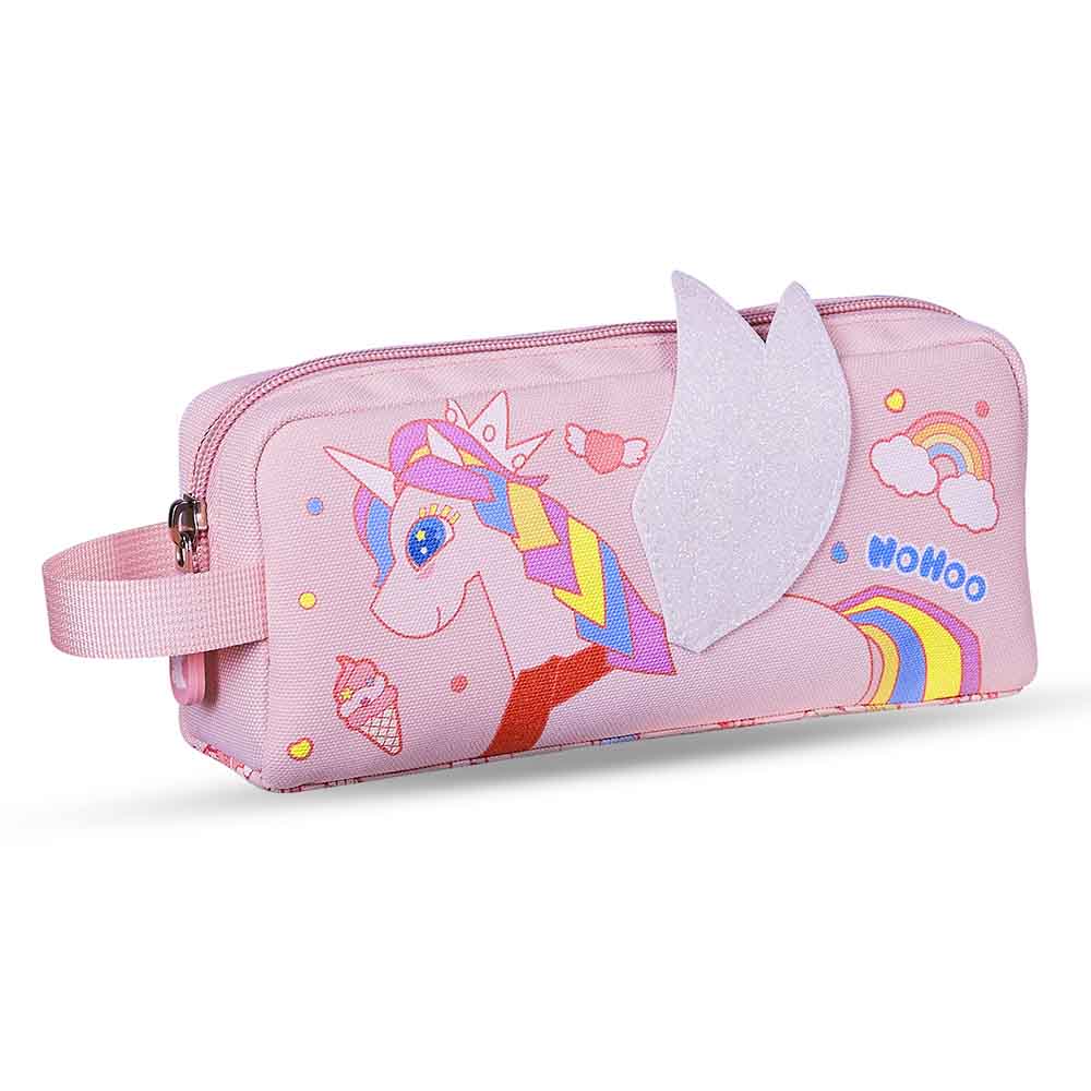 Nohoo - Unicorn School Backpack With Pencil Case - Pink - 16-inch