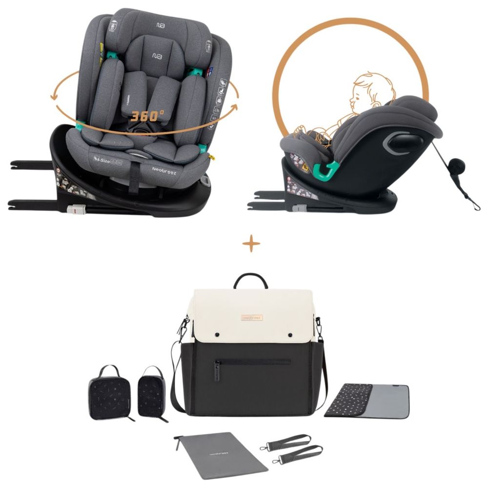 Neobreez - i-Guardia Isofix i-Size Car Seat And Nixe 7pc-Set Diaper Backpack