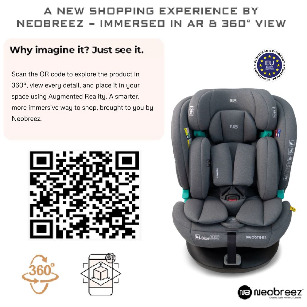 Neobreez - i-Guardia Isofix i-Size Car Seat And Nixe 7pc-Set Diaper Backpack