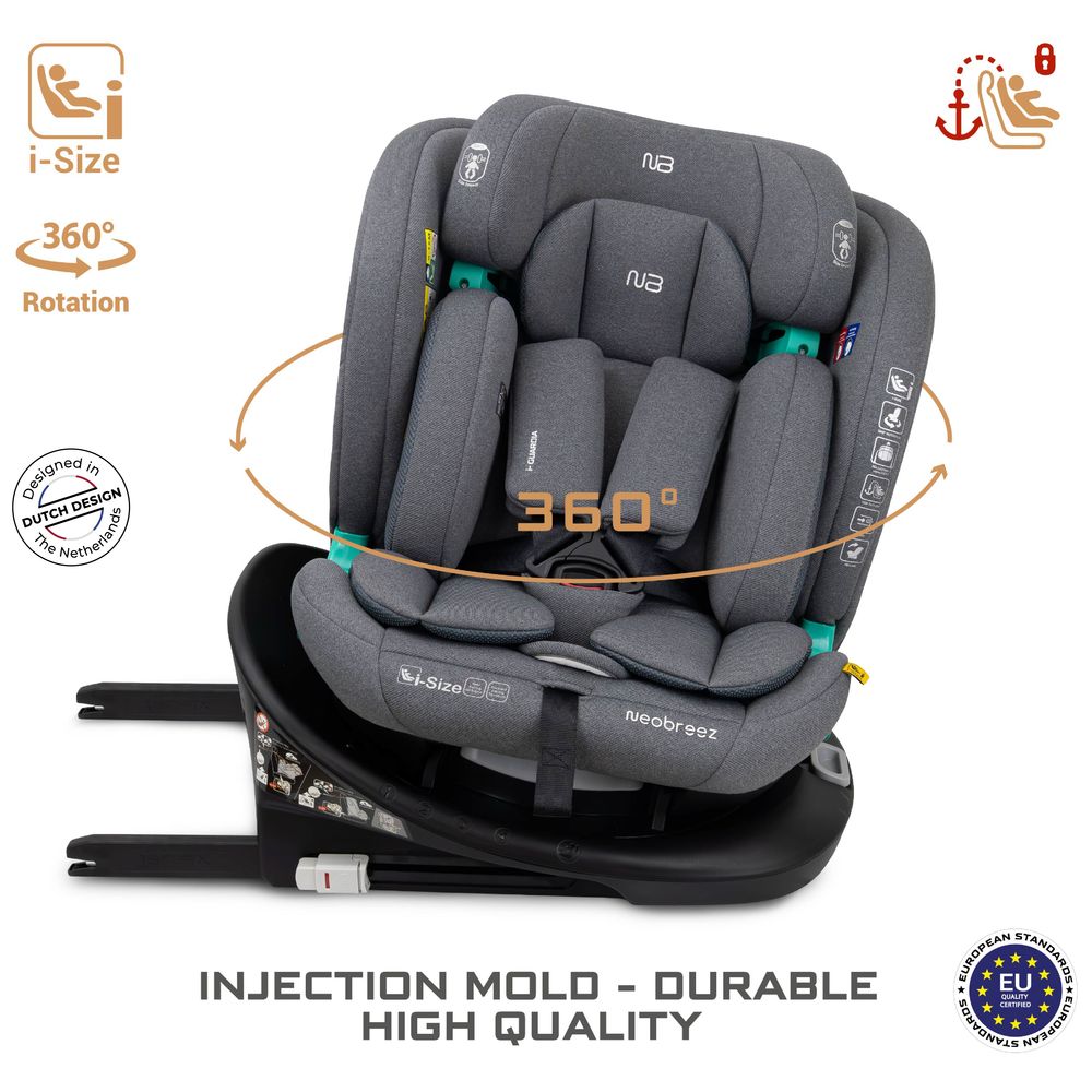 Neobreez - i-Guardia Isofix i-Size Car Seat And Nixe 7pc-Set Diaper Backpack