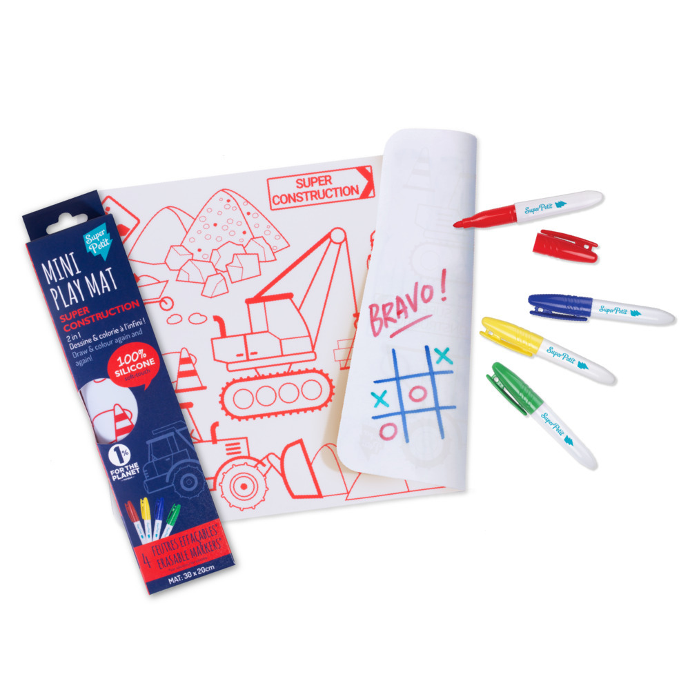 Super Petit - Super Construction Reversible Mini Playmat + 4 markers