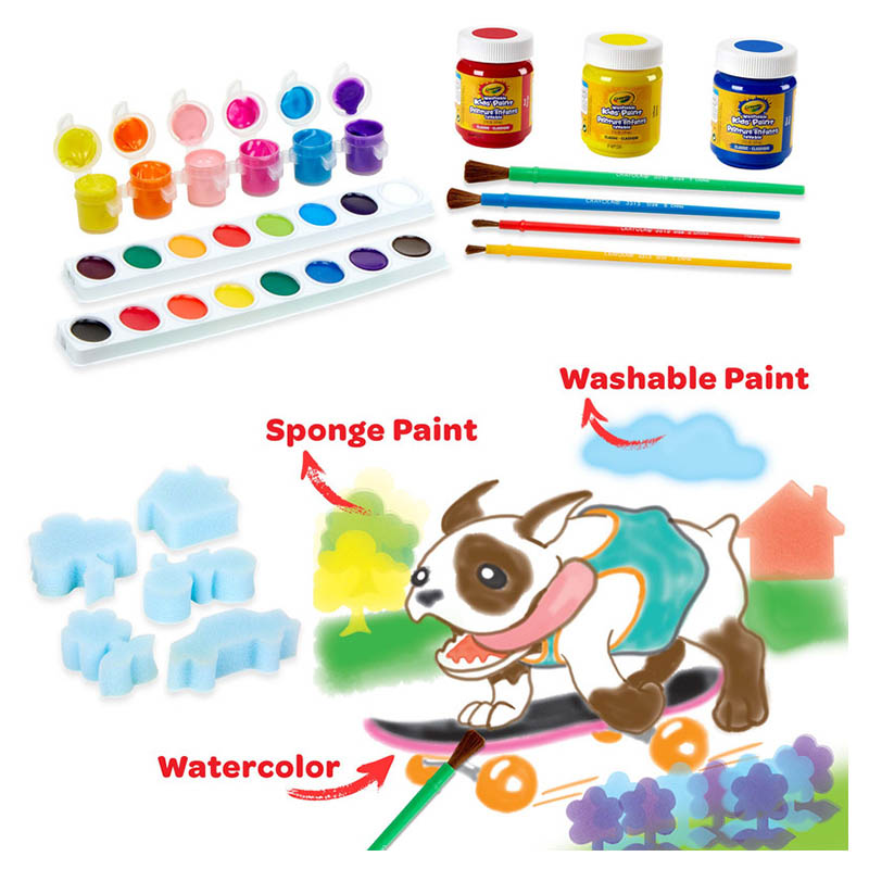 Crayola - Brush And Sponge Paint Set