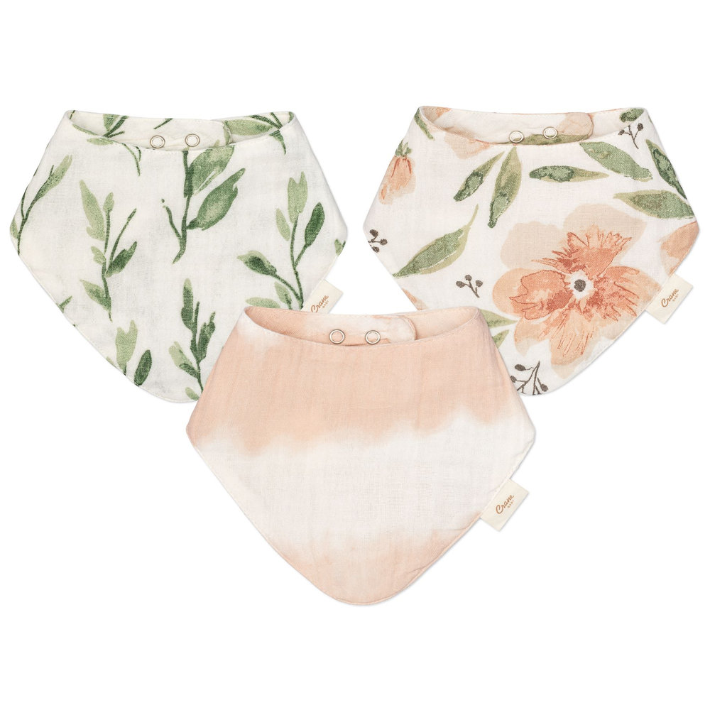 Crane Baby Parker Muslin Bib Set - Pack of 3
