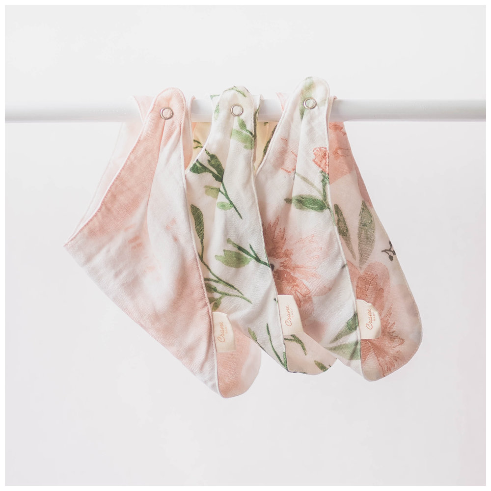 Crane Baby Parker Muslin Bib Set - Pack of 3