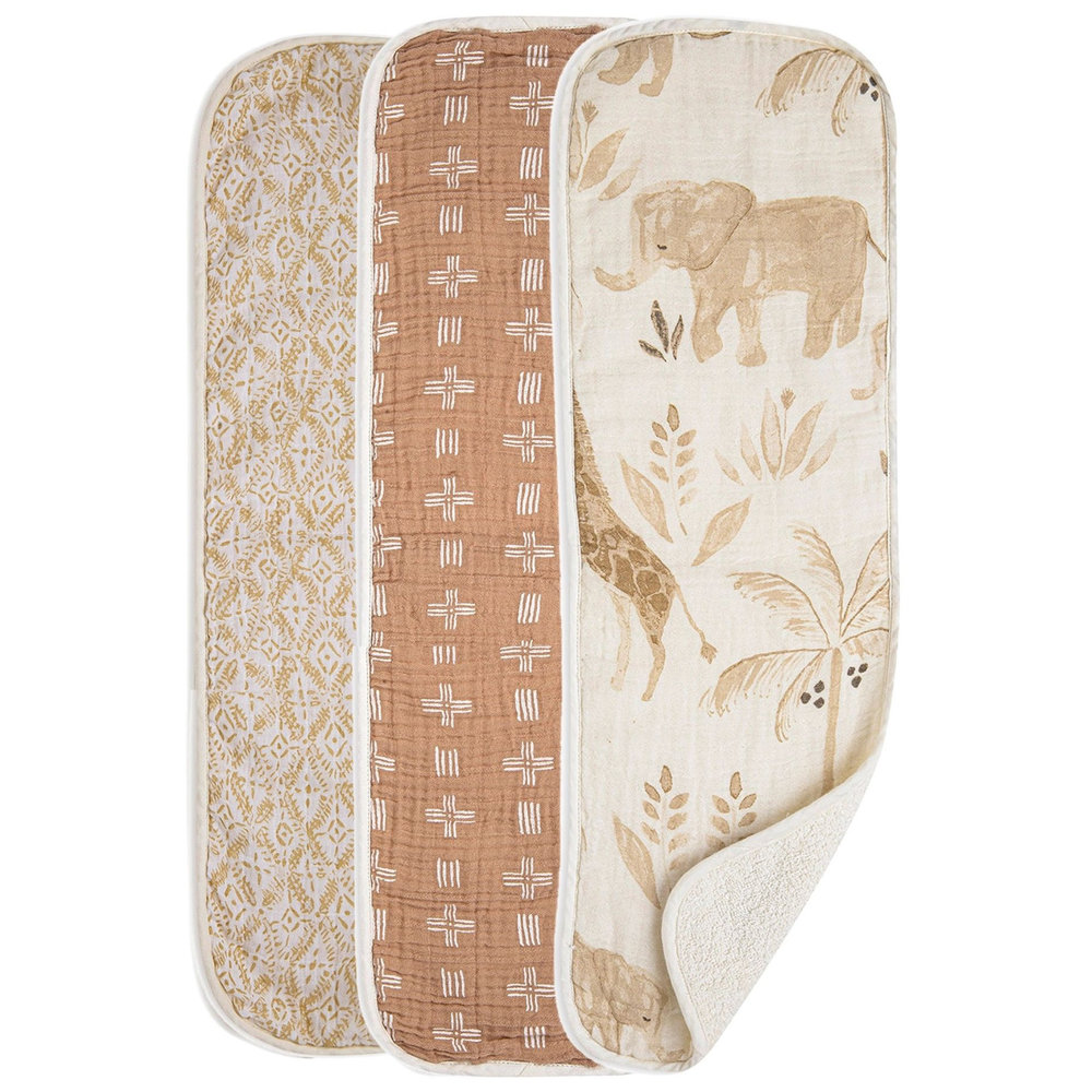 Crane Baby - Kendi Burp Cloths - Pack of 3