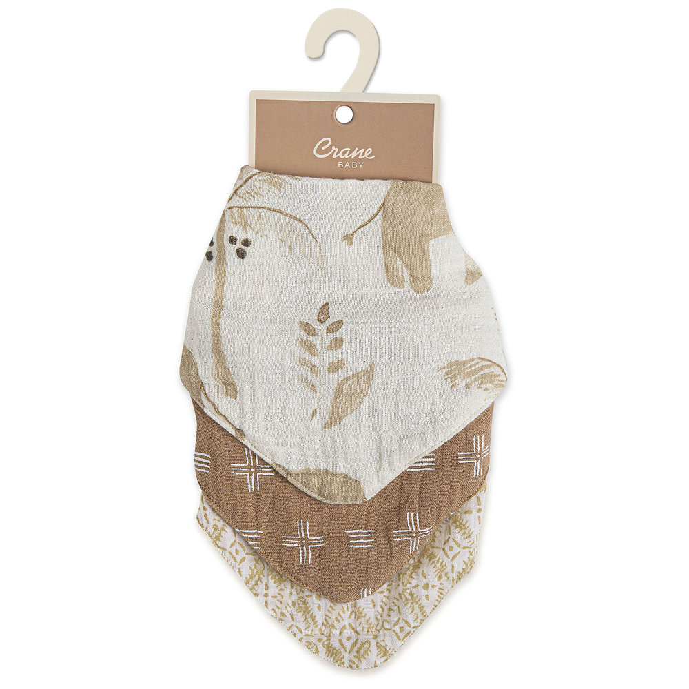 Crane Baby Kendi Muslin Bib Set - Pack of 3