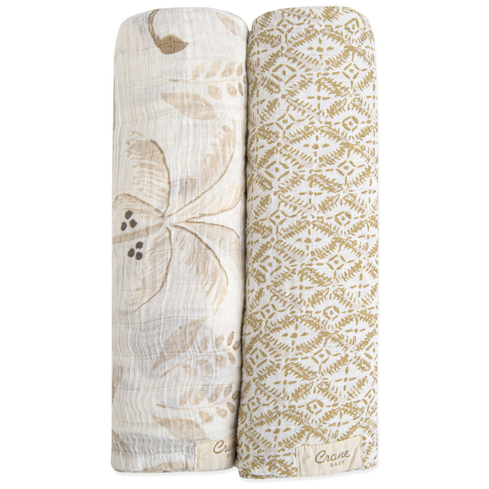 Crane Baby - Kendi Swaddle Wraps - Pack of 2