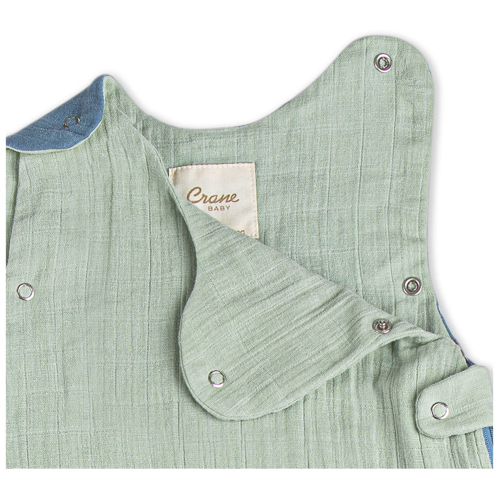 Crane Baby - Wearable Blanket - Riverstone & Evergreen