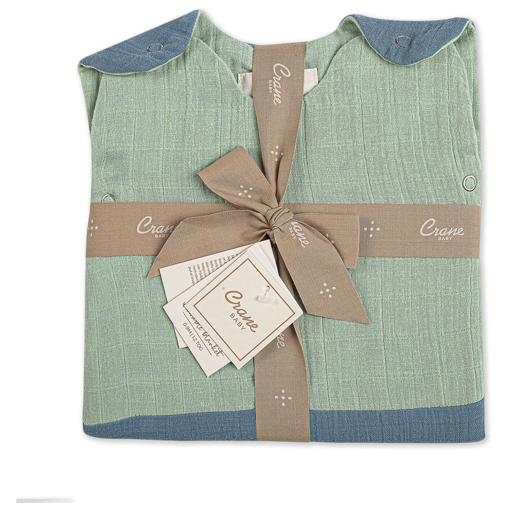Crane Baby - Wearable Blanket - Riverstone & Evergreen