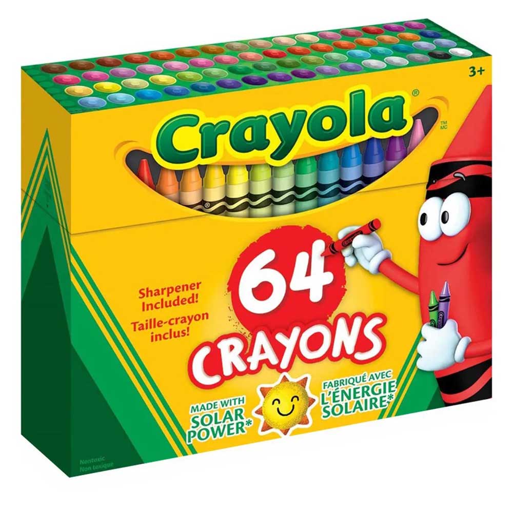 Crayola - Crayons With Sharpener - 64 Pcs
