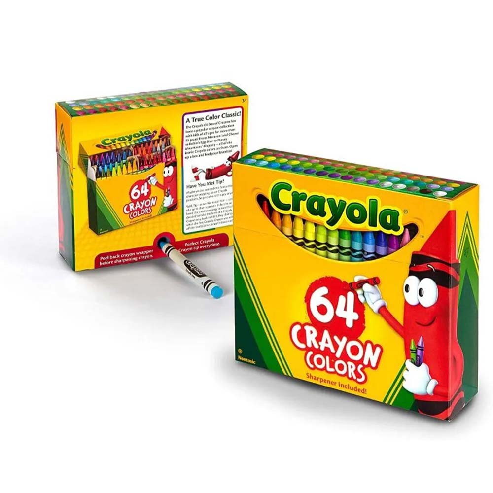 Crayola - Crayons With Sharpener - 64 Pcs