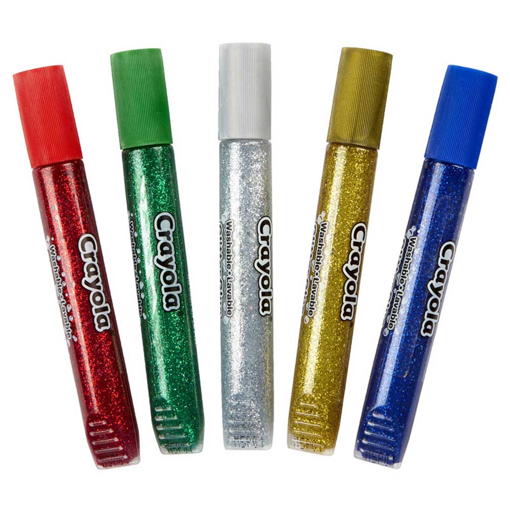 Crayola - Washable Glitter Glue - Bold Blazes - 5 Pcs - 49 gm