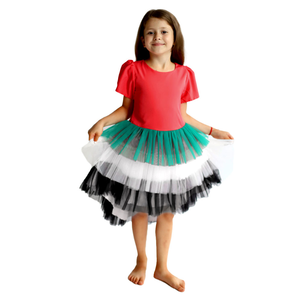 D' Daniela Girls UAE National Day Dress with Long Tail