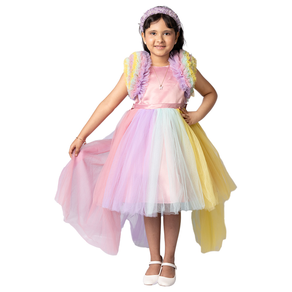 D' Daniela Girls' Unicorn Tutu Gown with Detachable Tail