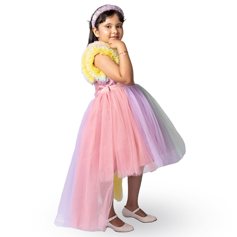 D' Daniela Girls' Unicorn Tutu Gown with Detachable Tail