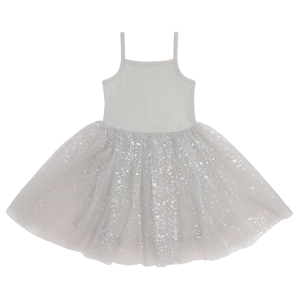 Bob & Blossom Shoulder Straps Spot Sparkle Dress - Silver