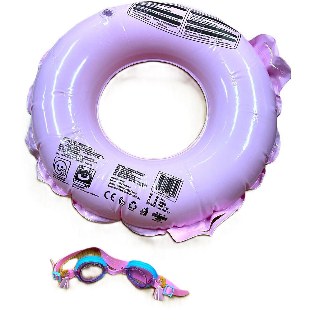 Disney - Swimming Ring And Goggles Set - Princess - 2 Pcs