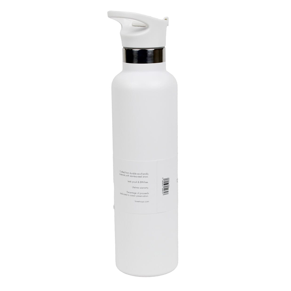 Moya - Black Sea Insulated Water Bottle w/ Spout Lid - White - 700 ml