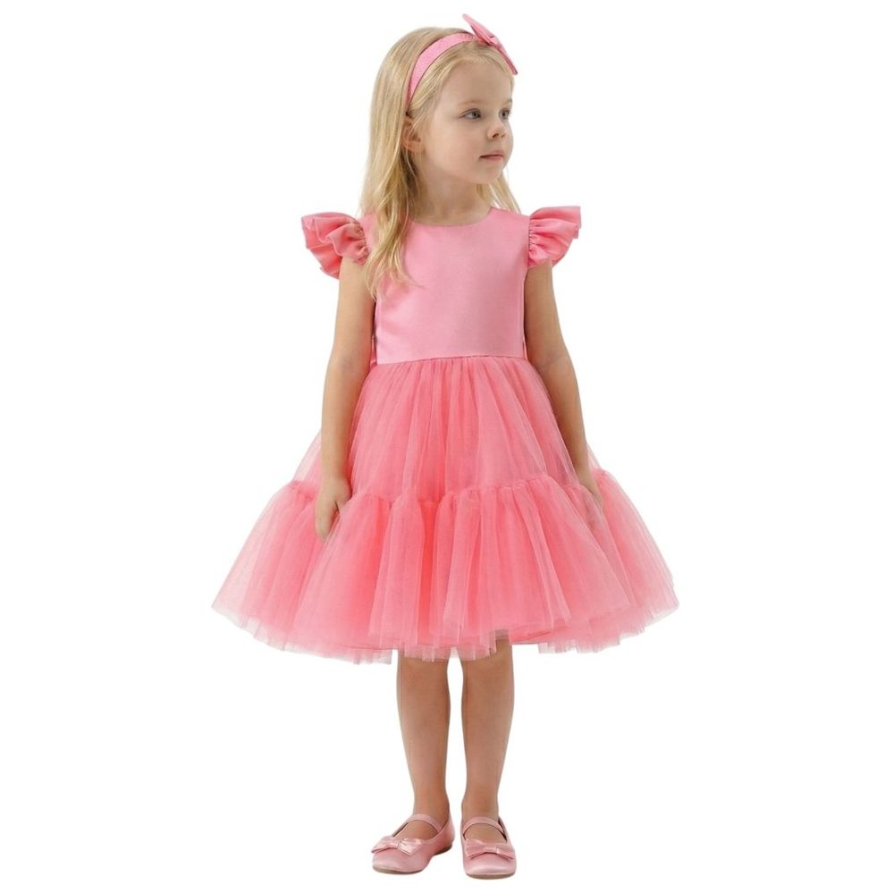 Ddaniela Girls Fit & Flare Party Dress - Baby Pink