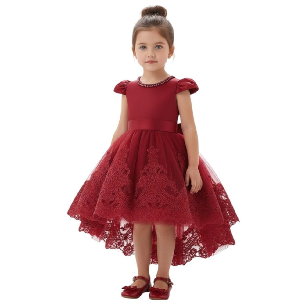 D' Daniela Embroidery Princess Dress - Red