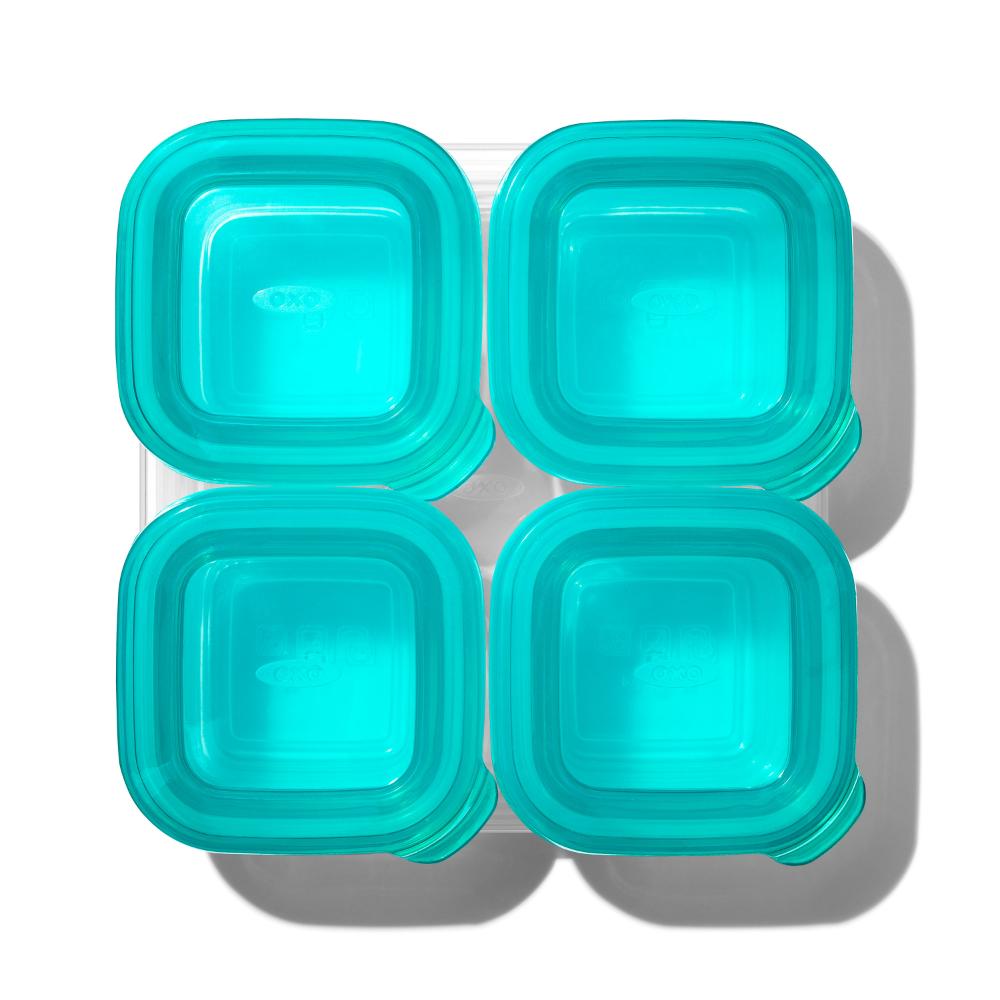 Oxo Tot Silicone Baby Blocks Container - 4 Oz - Teal