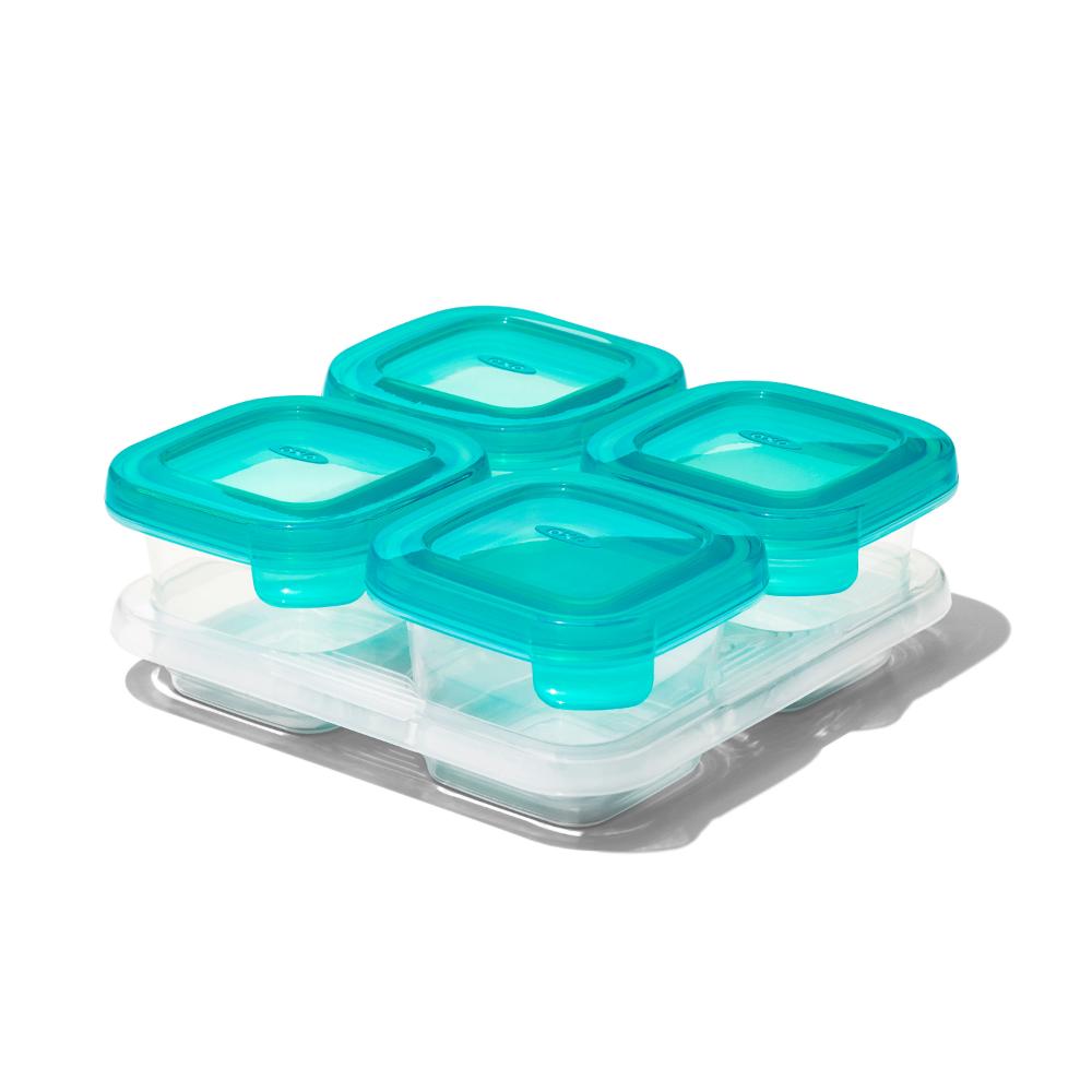 Oxo Tot Silicone Baby Blocks Container - 4 Oz - Teal