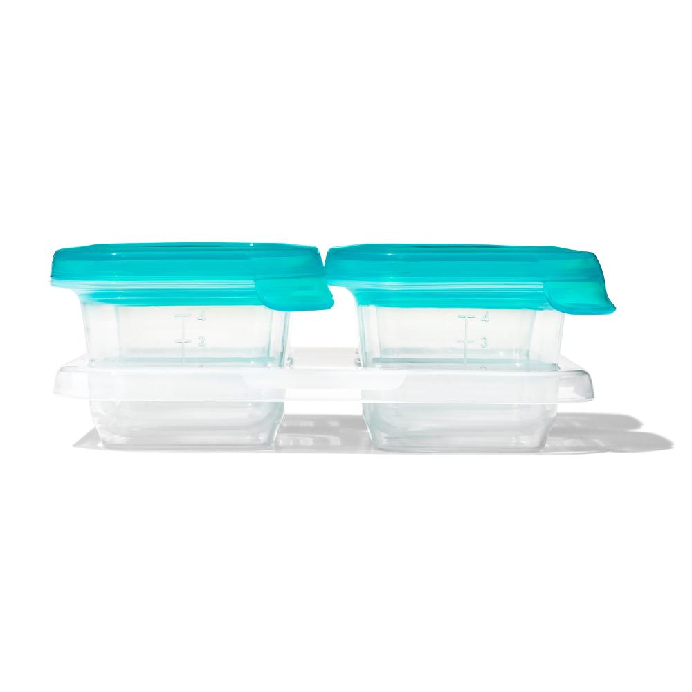 Oxo Tot Silicone Baby Blocks Container - 4 Oz - Teal