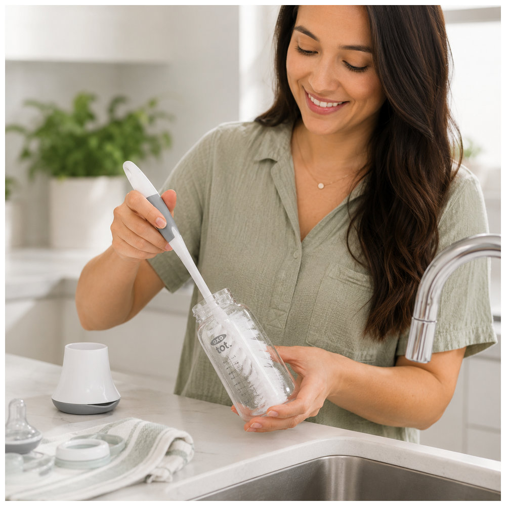 Oxo Tot - Bottle Brush With Stand - Gray