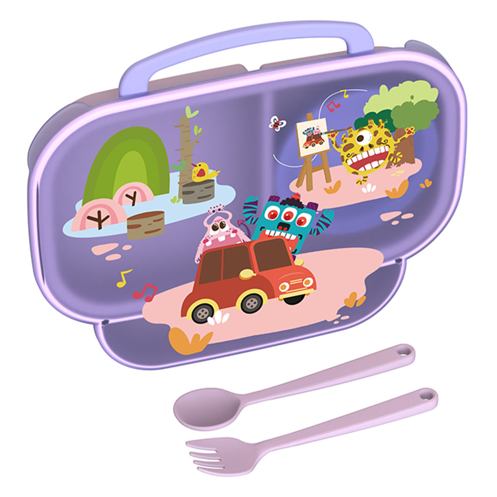 Generic - Compartment Food Plate Set - Purple