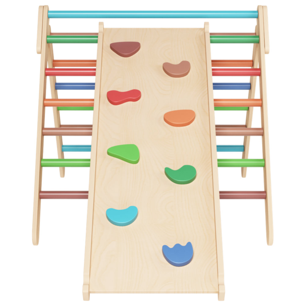 Ezzro - Rainbow Large Foldable Climbing Triangle With Duo Board