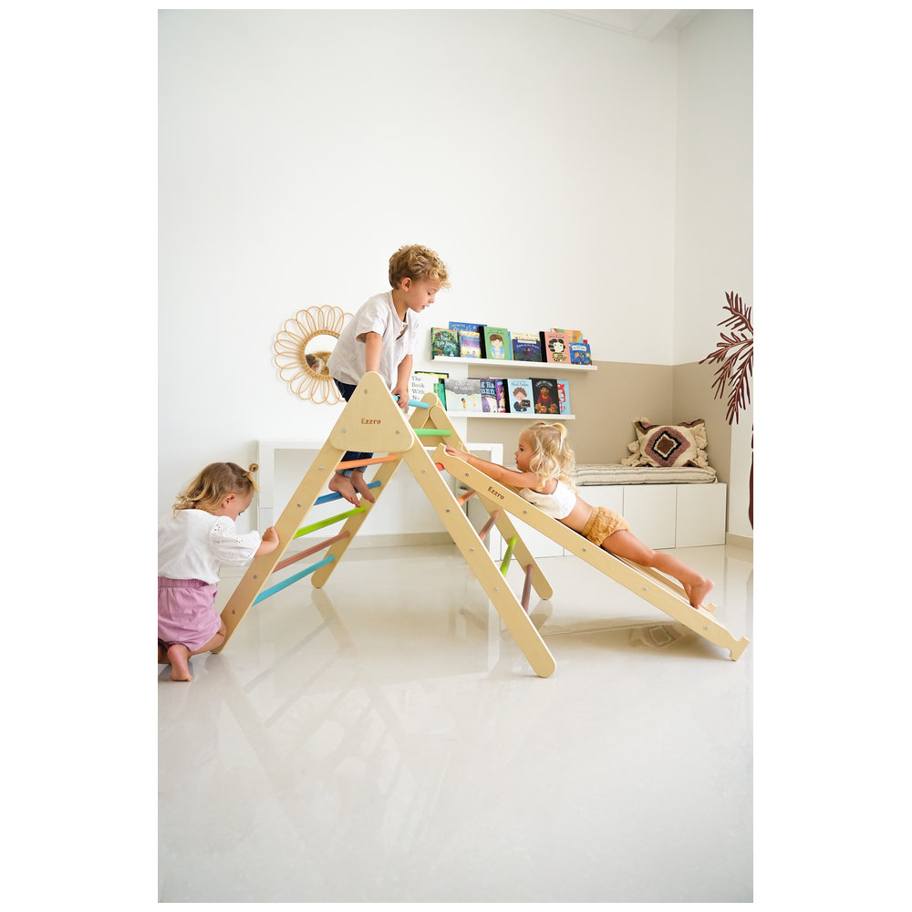 Ezzro - Rainbow Large Foldable Climbing Triangle With Duo Board