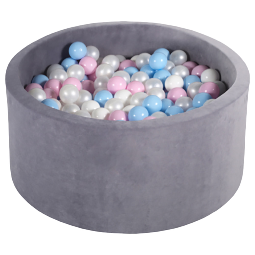Ezzro - Round Ball Pit Velvet With 100 Balls - 90 x 40cm