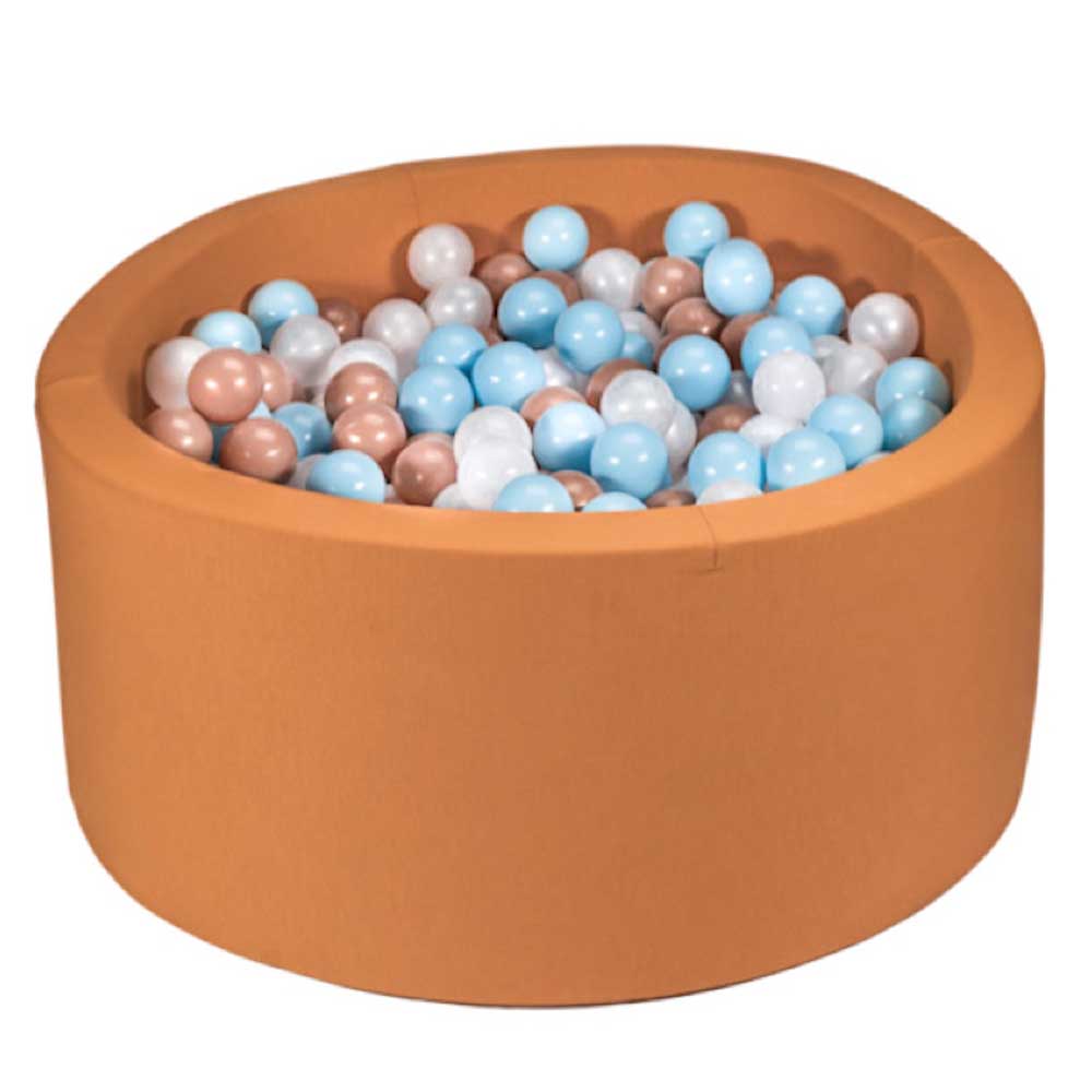 Ezzro - Brown Ball Pit With 400 Balls - Golden/White/Pearl