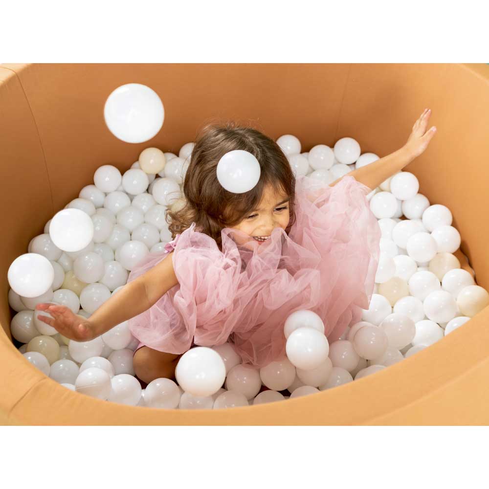 Ezzro - Brown Ball Pit With 400 Balls - Golden/White/Pearl