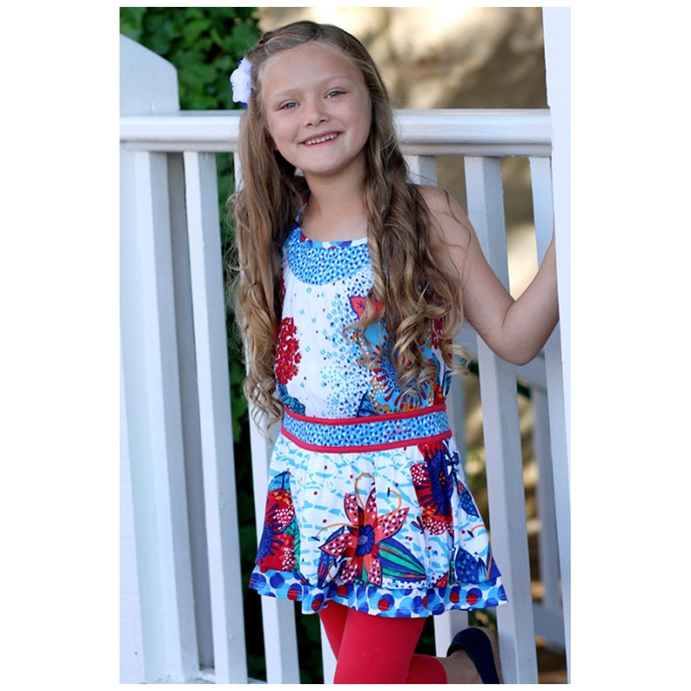 Catimini Girls' Colors of Africa Panel Tunic