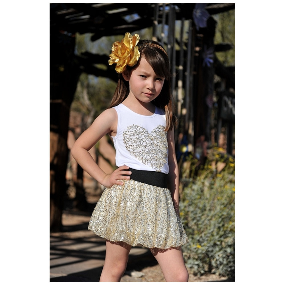 Flowers By Zoe Sequin Skirt - Gold