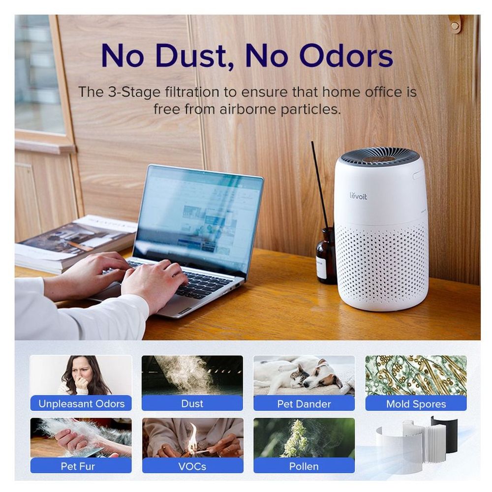 Levoit Core Mini Air Purifier With Fragrance Sponge White