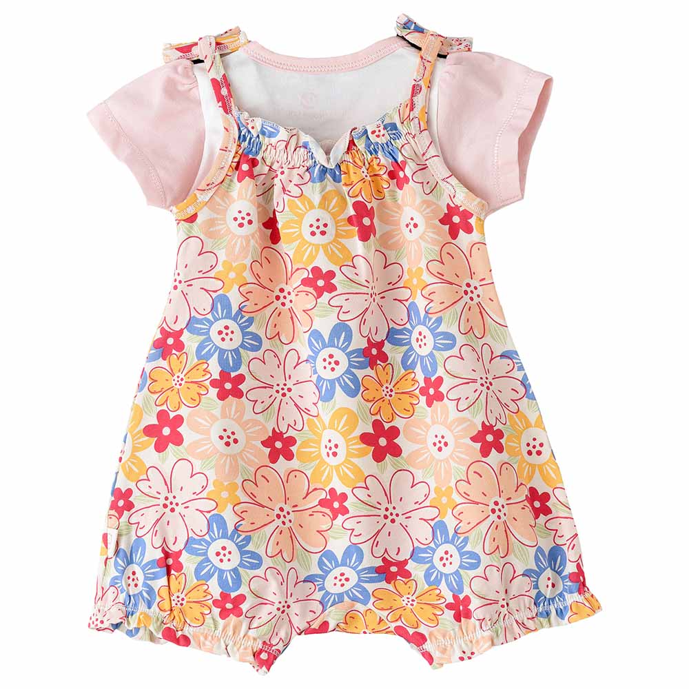 Elegant Kids Sunshine Seeker Girl's Breezy T-Shirt and Dungaree - 2 Pcs