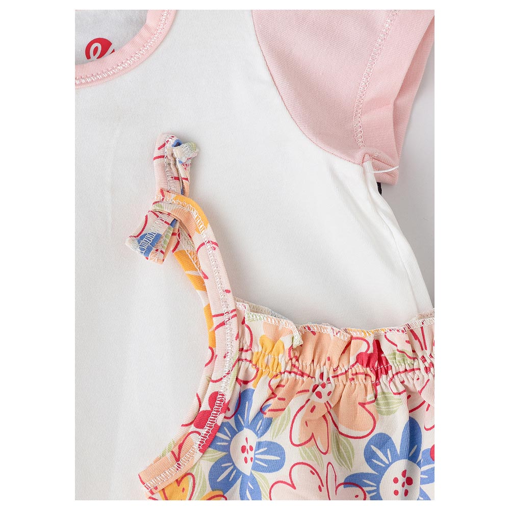 Elegant Kids Sunshine Seeker Girl's Breezy T-Shirt and Dungaree - 2 Pcs