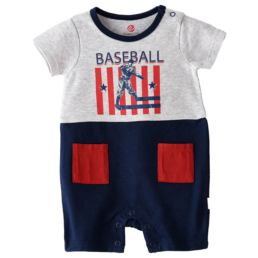 Elegant Kids Boy's Breezy Playful Design Cotton Romper