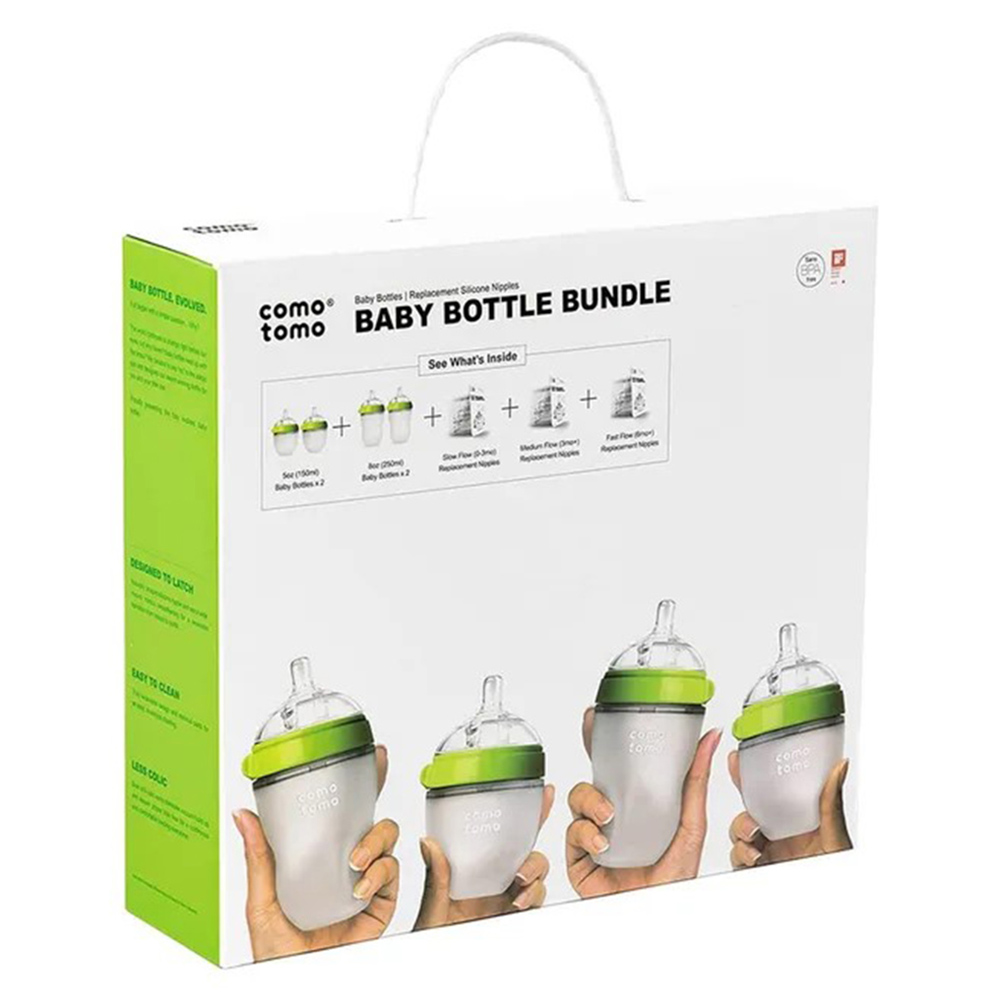 Comotomo - Baby Bottle Bundle - Green - 10 Pcs