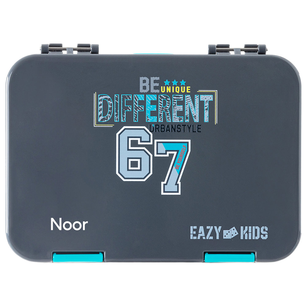 Eazy Kids - Personalized Brainrot 67 Bento Lunch Box - Grey
