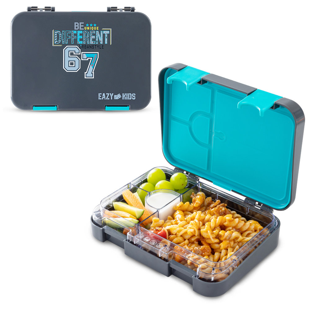 Eazy Kids - Personalized Brainrot 67 Bento Lunch Box - Grey
