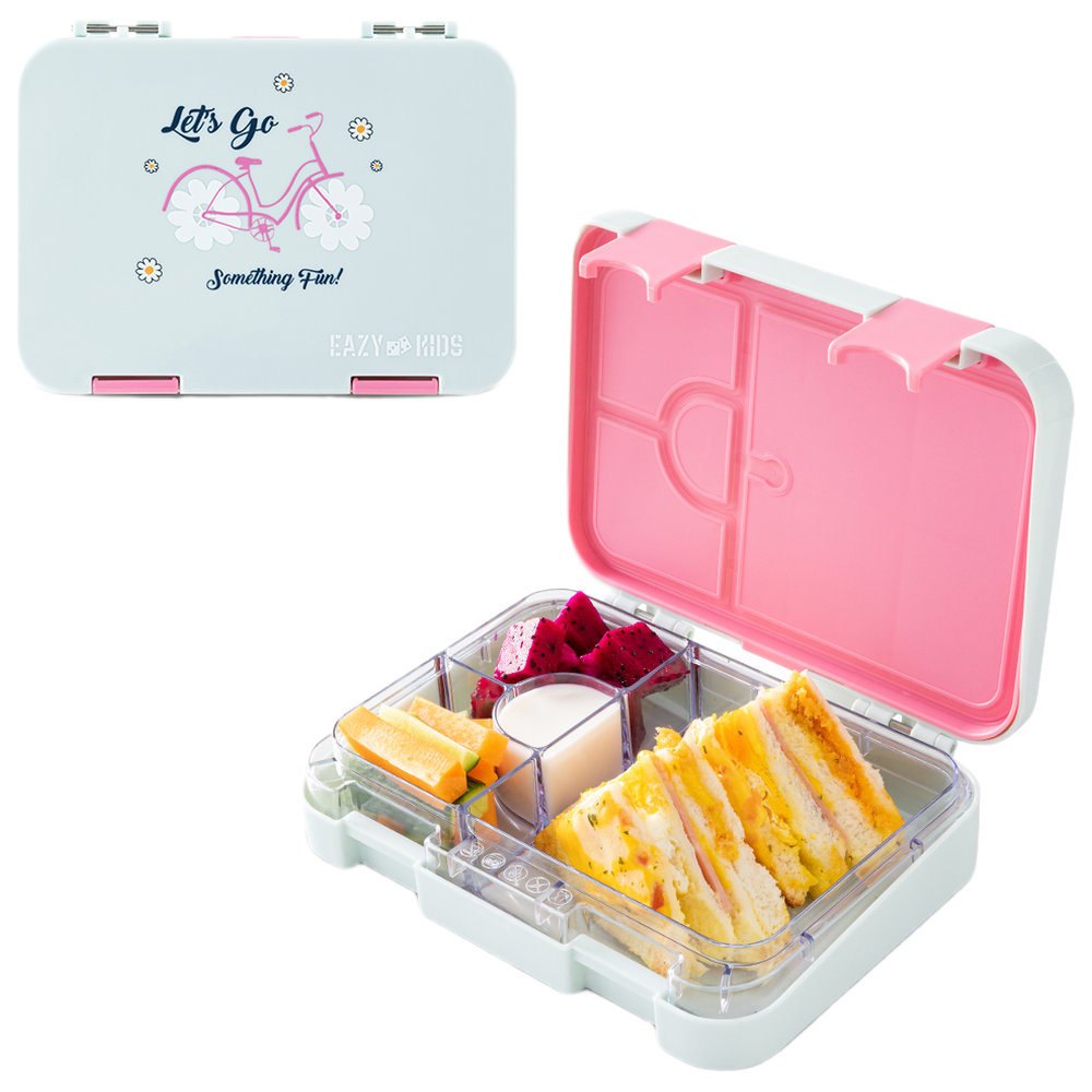 Eazy Kids - 4 Compartment Bento Lunch Box - Bicycle Mint