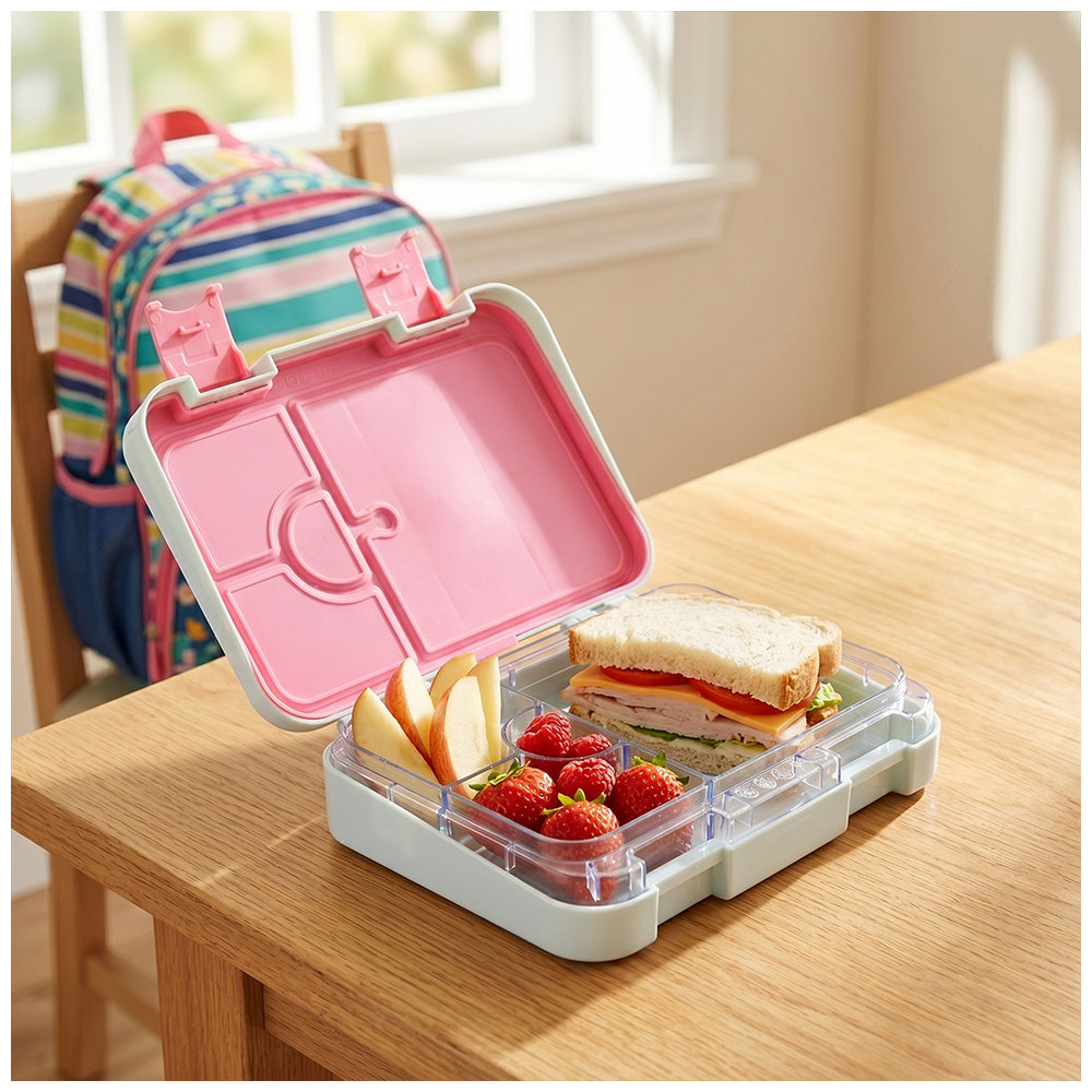 Eazy Kids - 4 Compartment Bento Lunch Box - Bicycle Mint