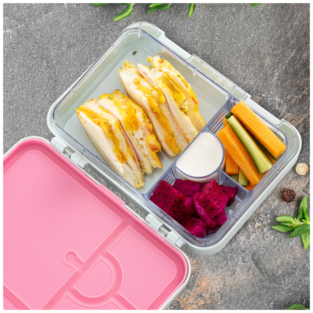 Eazy Kids - Personalized 4 Compartment Bento Lunch Box - Bicycle Mint