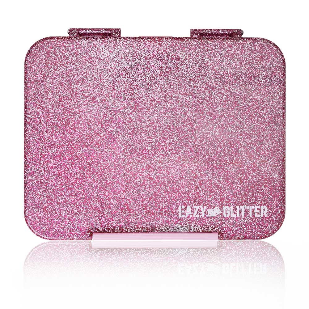 Eazy Kids - 6 And 4 Convertible Bento Lunch Box - Glitter Pink