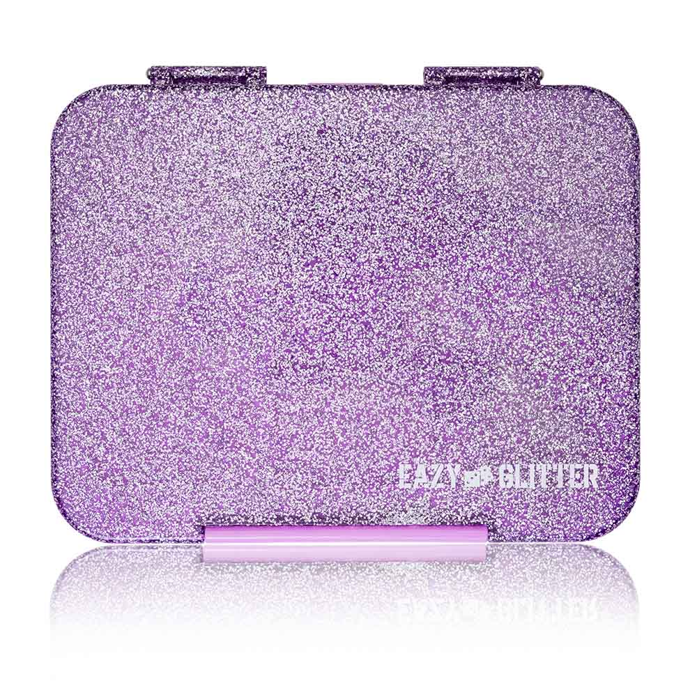 Eazy Kids - 6 And 4 Convertible Bento Lunch Box - Glitter Purple