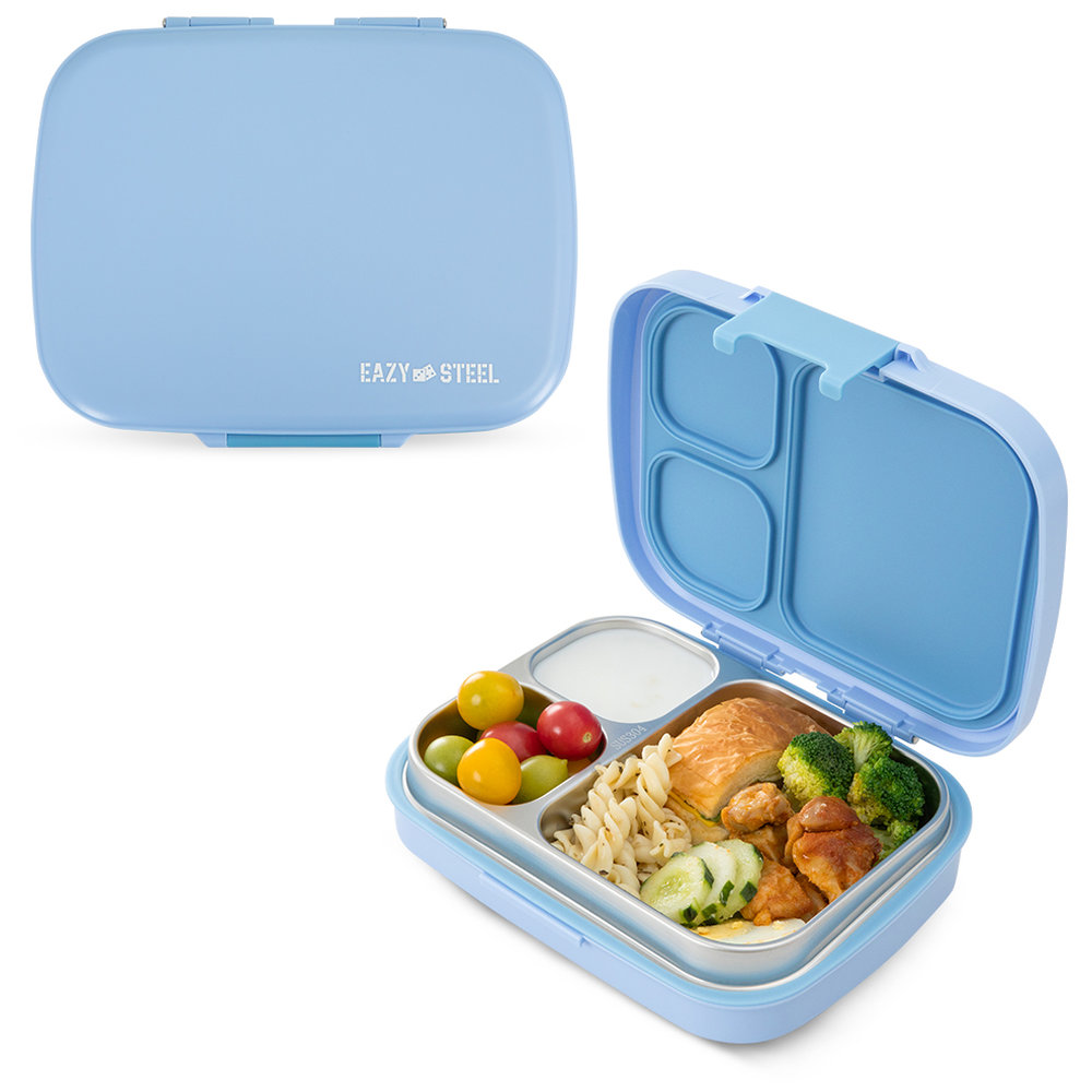 Eazy Kids - Personalized 3-Compartment Premium Stainless Steel Lunch Box - 710 ml